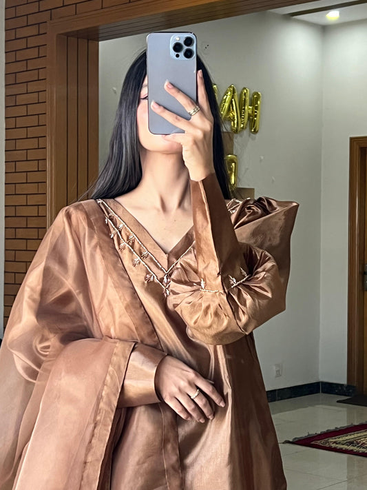 Long Shirt With Farshi Shalwar 3Pcs